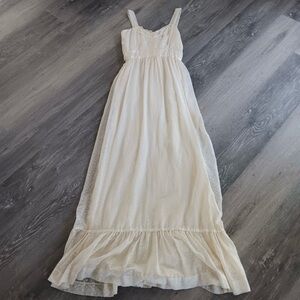 Vintage Handmade Ivory Maxi Dress — Cottagecore / Prairiecore, Small